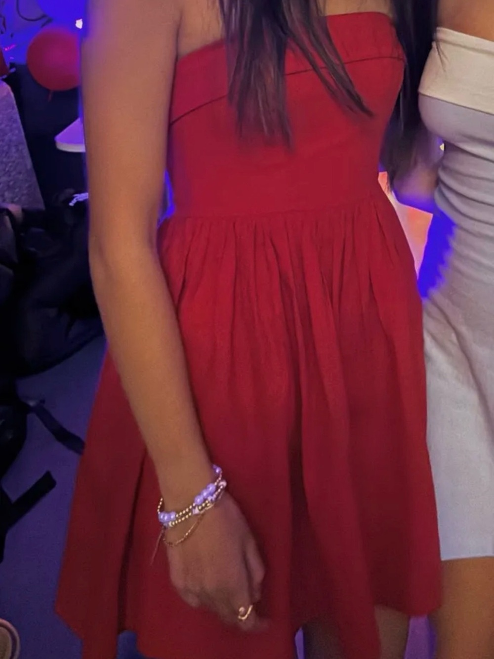 Thatssofetch Strapless Red Party Dress